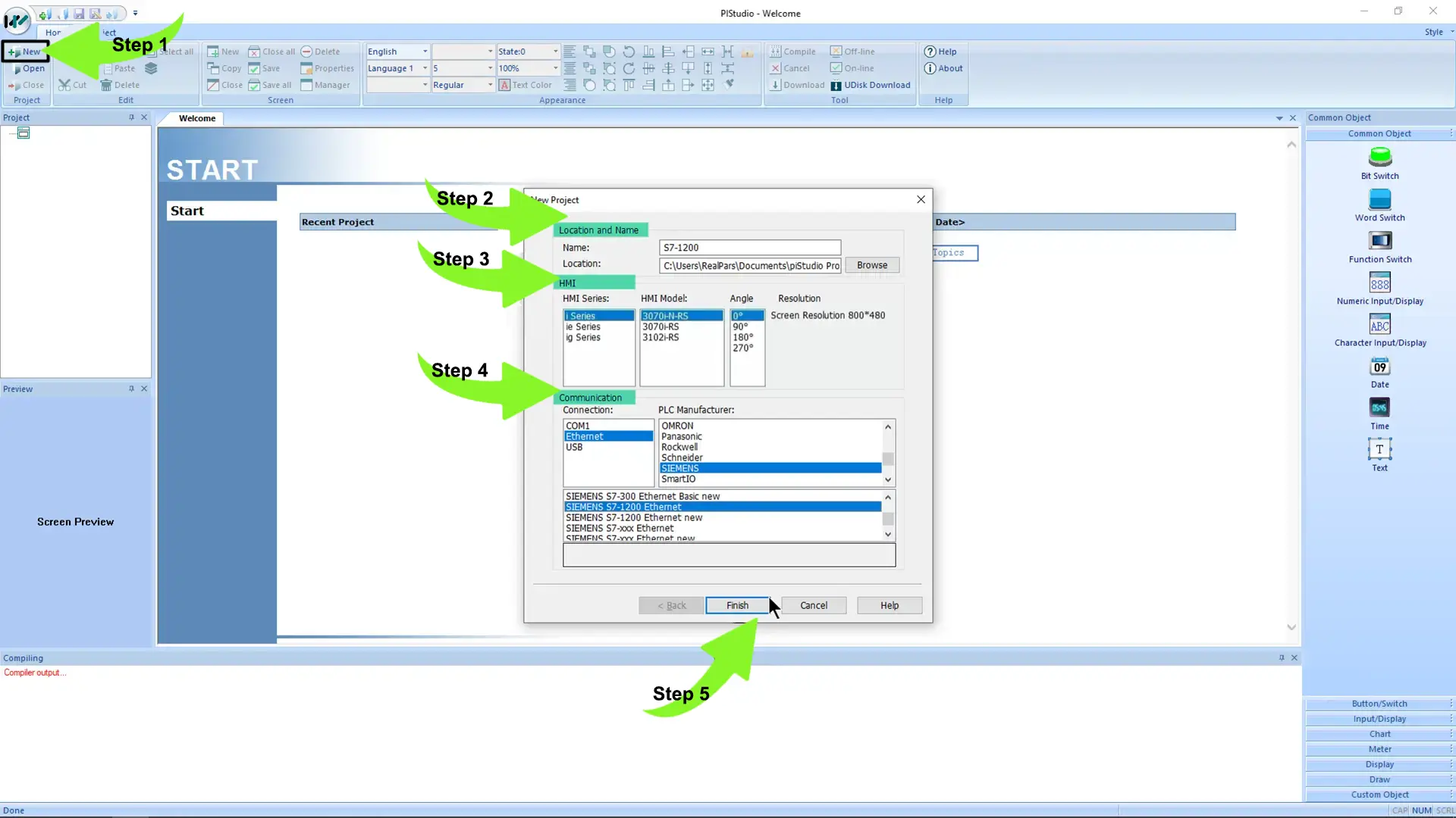 Create-a-new-project-in-piStudio - plc - Siemens PLC