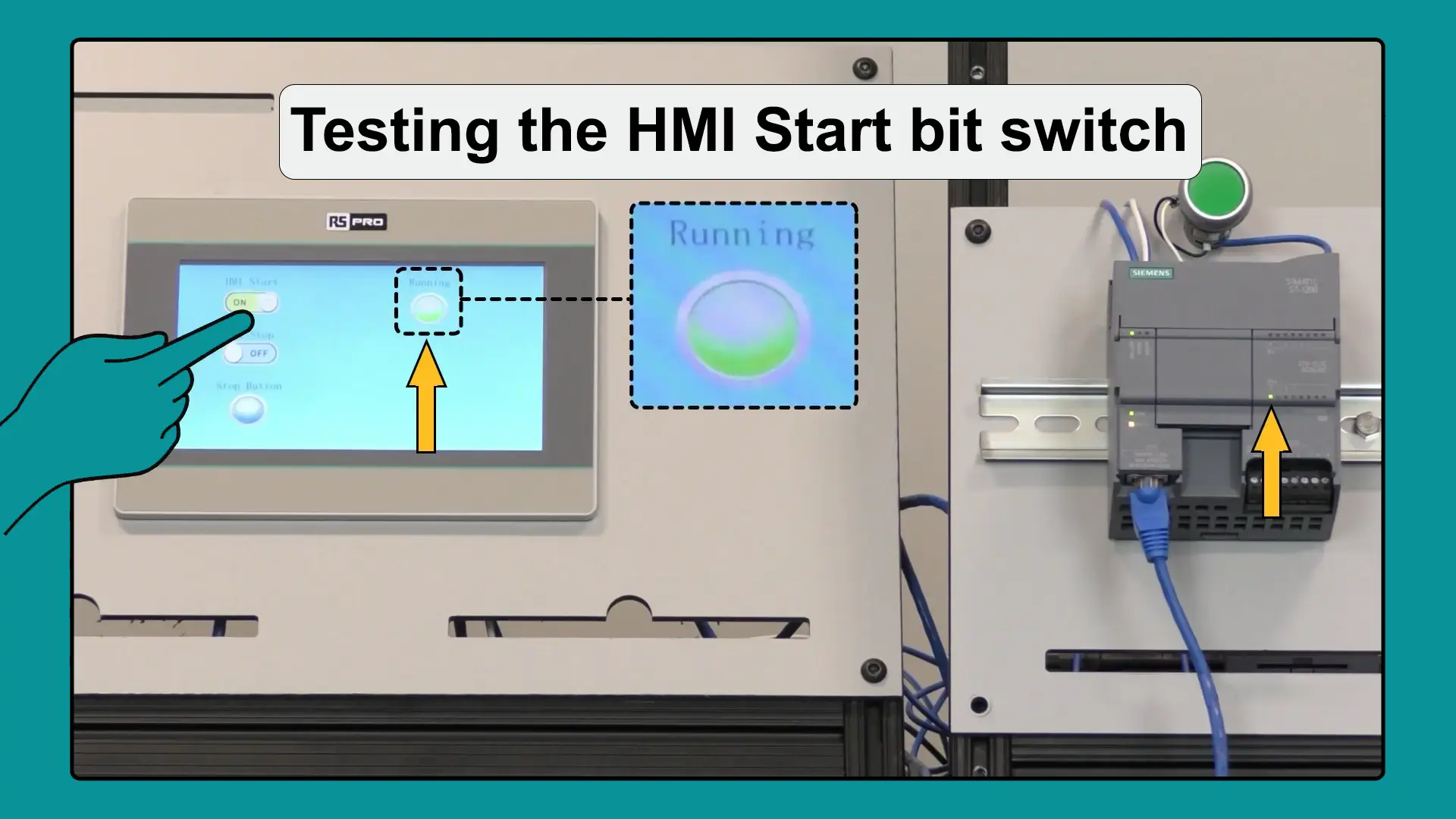 Testing-the-HMI-Start-bit-switch - plc - Siemens PLC